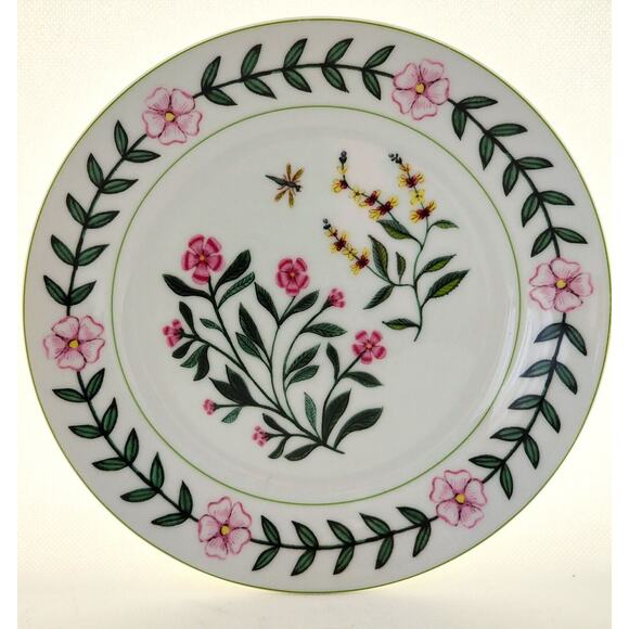 PLATES-SALAD/DESSERT/BUFFET-I GODINGER & CO.-Floral-Butterfly-Dragonfly-Set of 4 - Picture 7 of 13